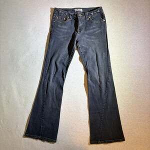 Retro Fox Women's Low Rise Dark Wash Flare Jeans Size 7/8